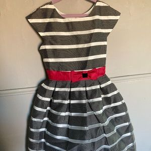 Jona Michelle Girls Black and White Striped Dress